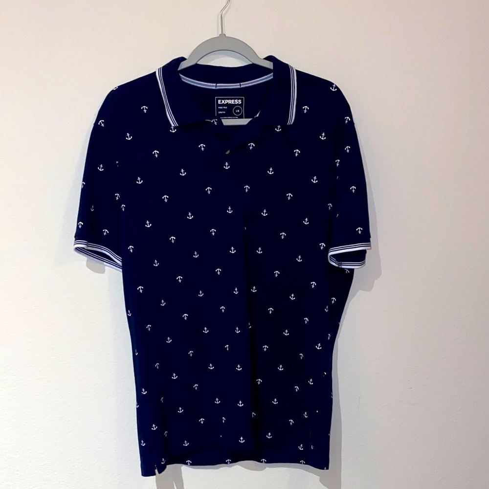Men’s Express Blue Polo with Anchor details